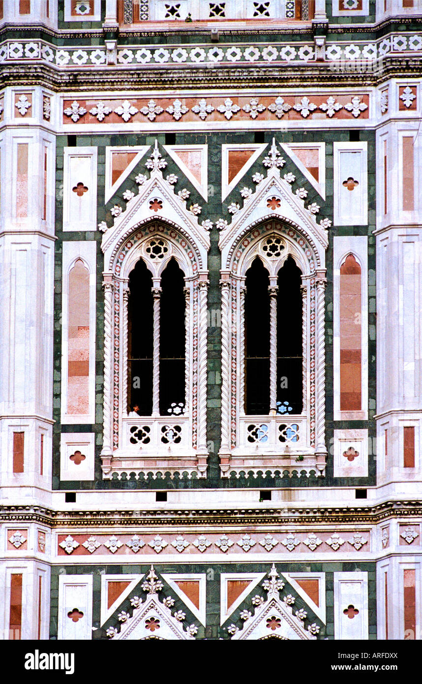 Detail der Giottos Glockenturm Stockfoto
