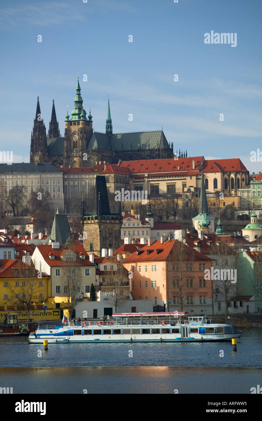 Kleinen Viertel Fluss Moldau Prag Tschechische Republik Stockfoto