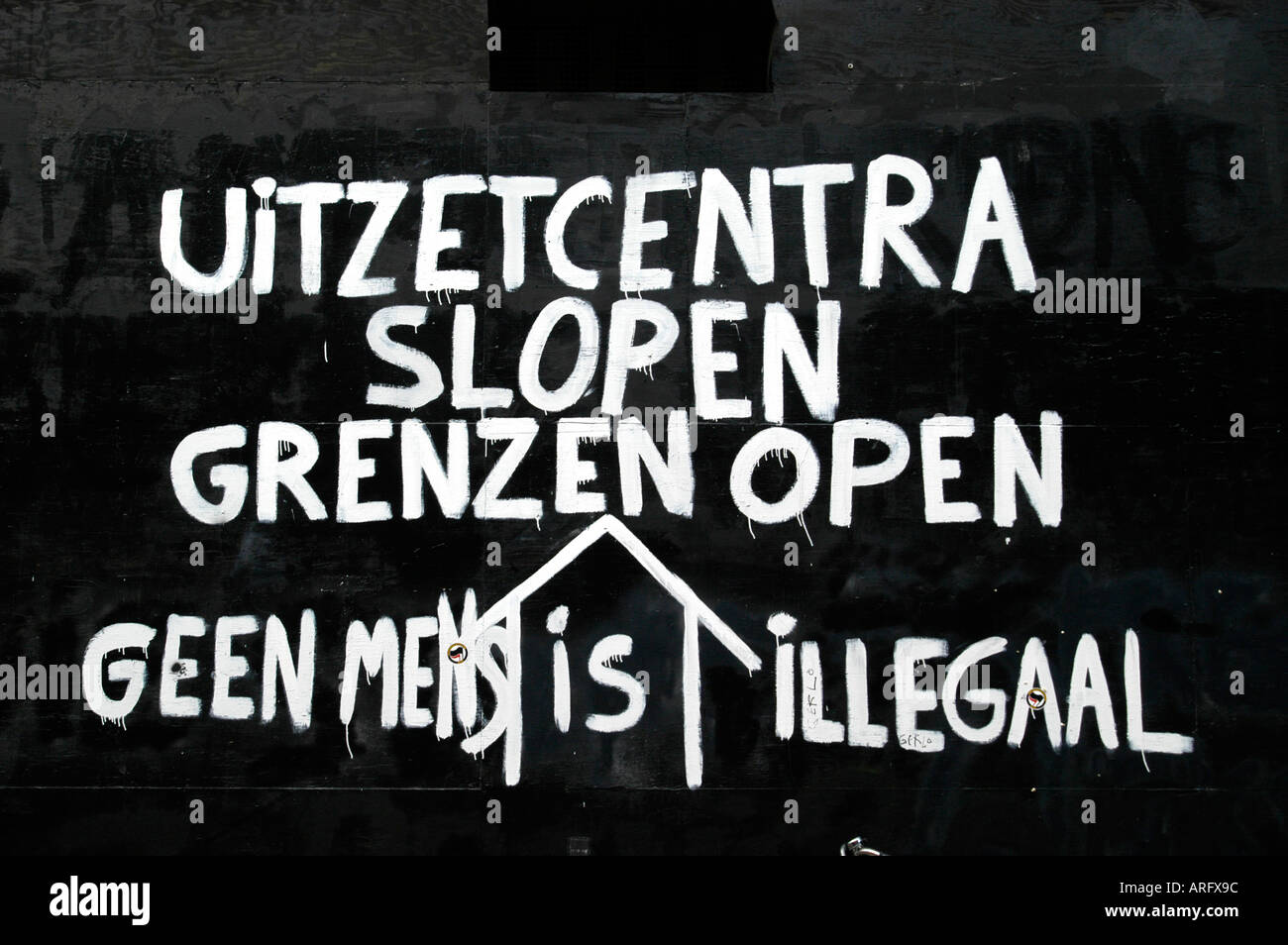 Amsterdam Niederlande Protest Einwanderung Menschen Stockfoto