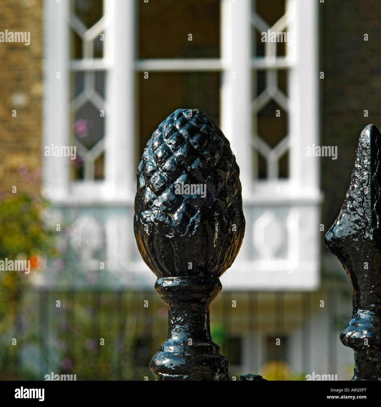 Schmiedeeisen Park Zaun de Beauvoir Square London Borough Hackney England uk Stockfoto