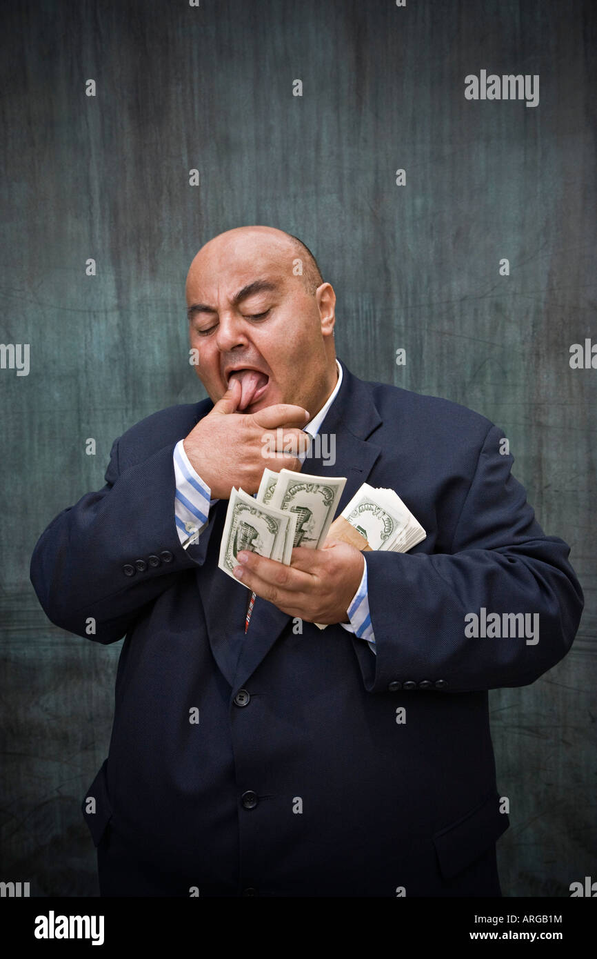 Porträt der Geschäftsmann mit Bargeld Stockfoto