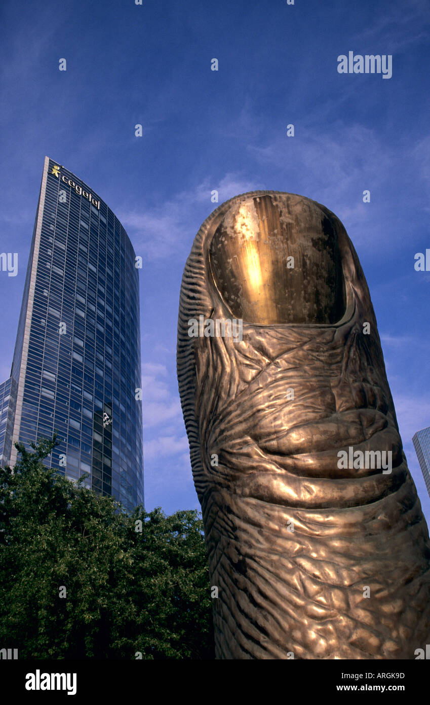 Skulptur von Daumen, La Défense, Paris, Frankreich, Europa Stockfoto