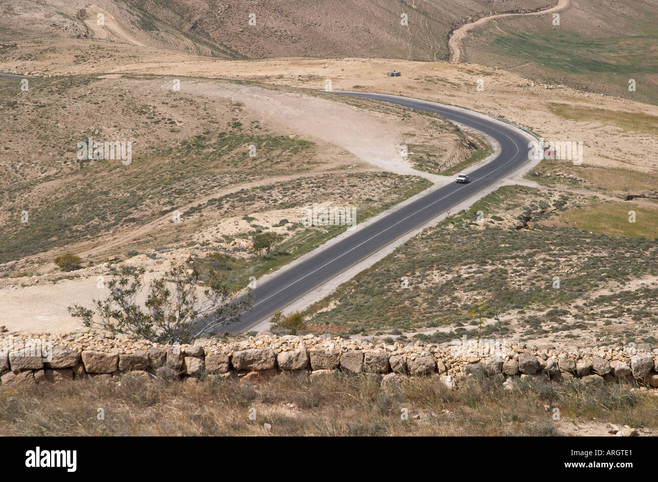 Blick vom Berg Nebo auf Israel und Palästina Moses dieses Land versprochen sah und starb dort Stockfoto