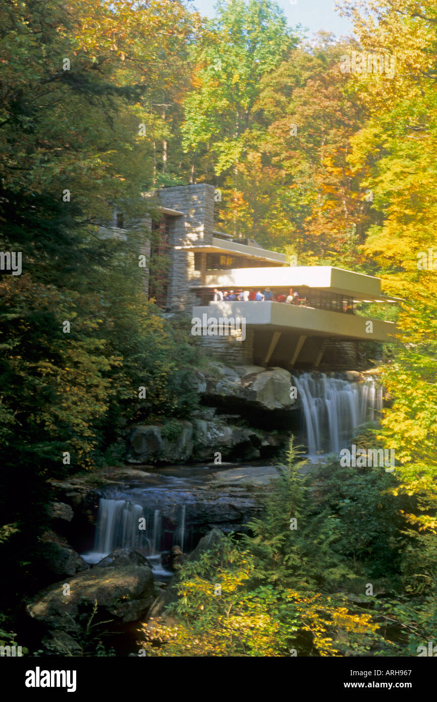 Frank Lloyd Wright berühmten Haus Fallingwater Wasserfälle Pennsylvania Stockfoto