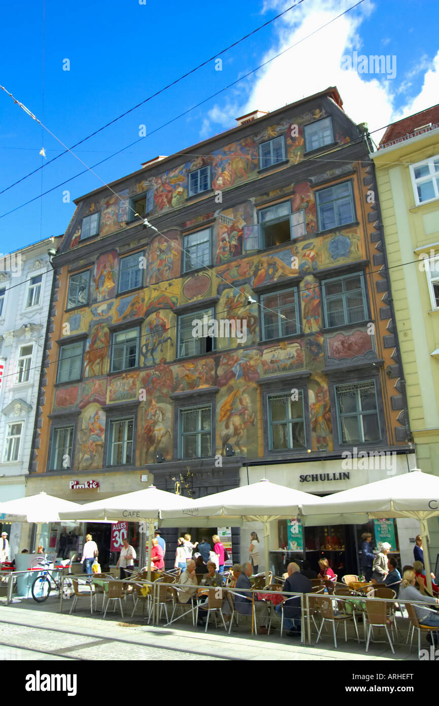 Die Gemalten Haus Herrengasse Graz Osterreich Stockfoto Bild