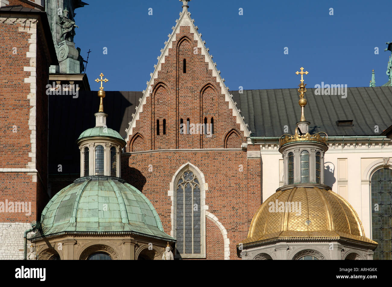 Kuppeln der Wawel Kathedrale Stockfoto