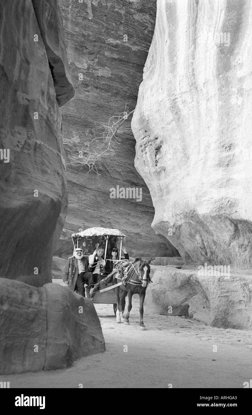 Petra Jordanien Der siq Schlucht Stockfoto