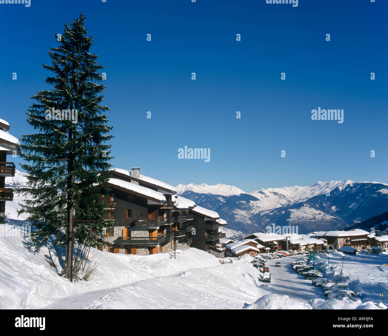 Valmorel, Tarentaise, Savoie, Französische Alpen, Frankreich Stockfoto