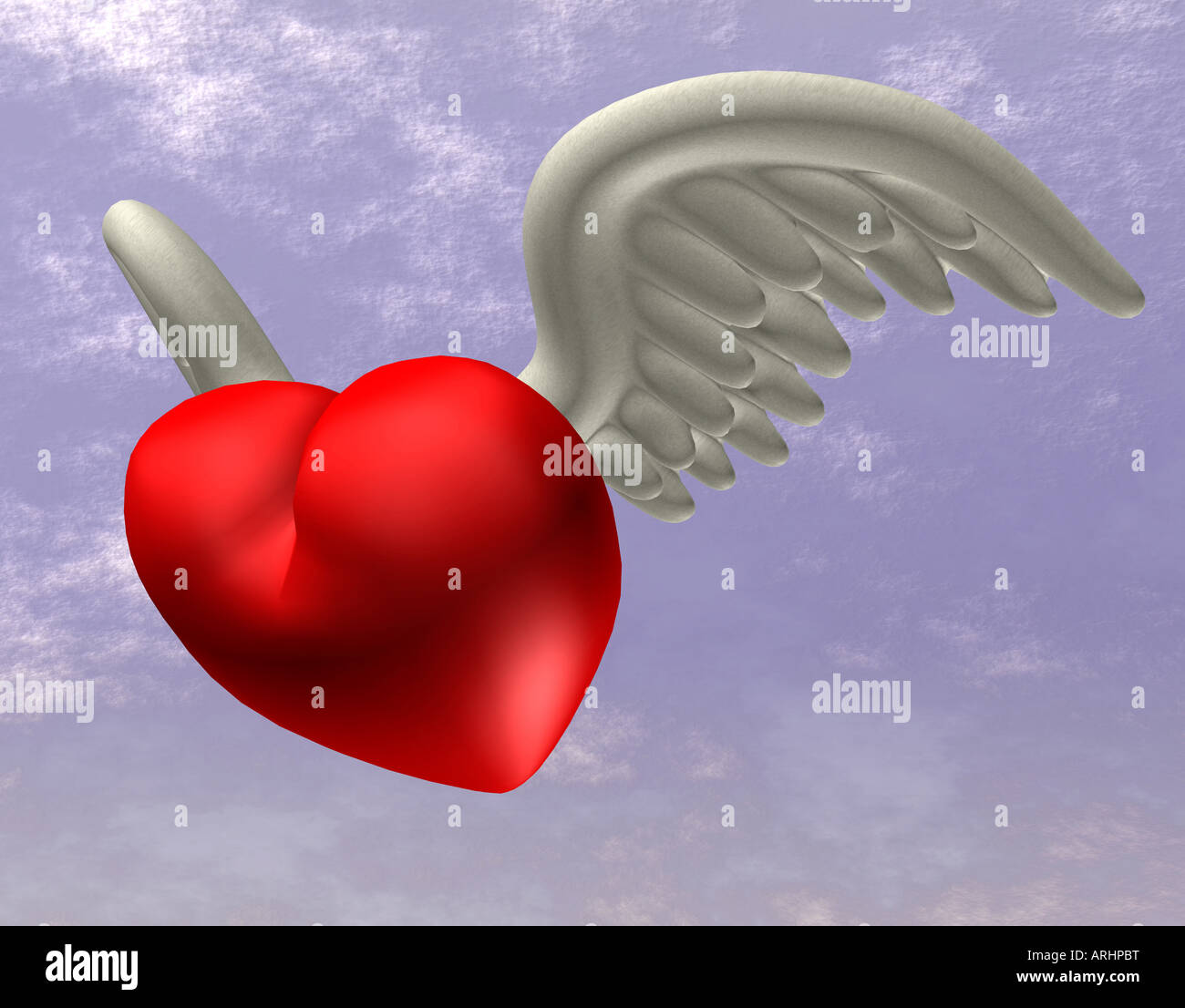 Herz Mit Flugeln Als Ein Symbol Der Liebe Stockfotografie Alamy