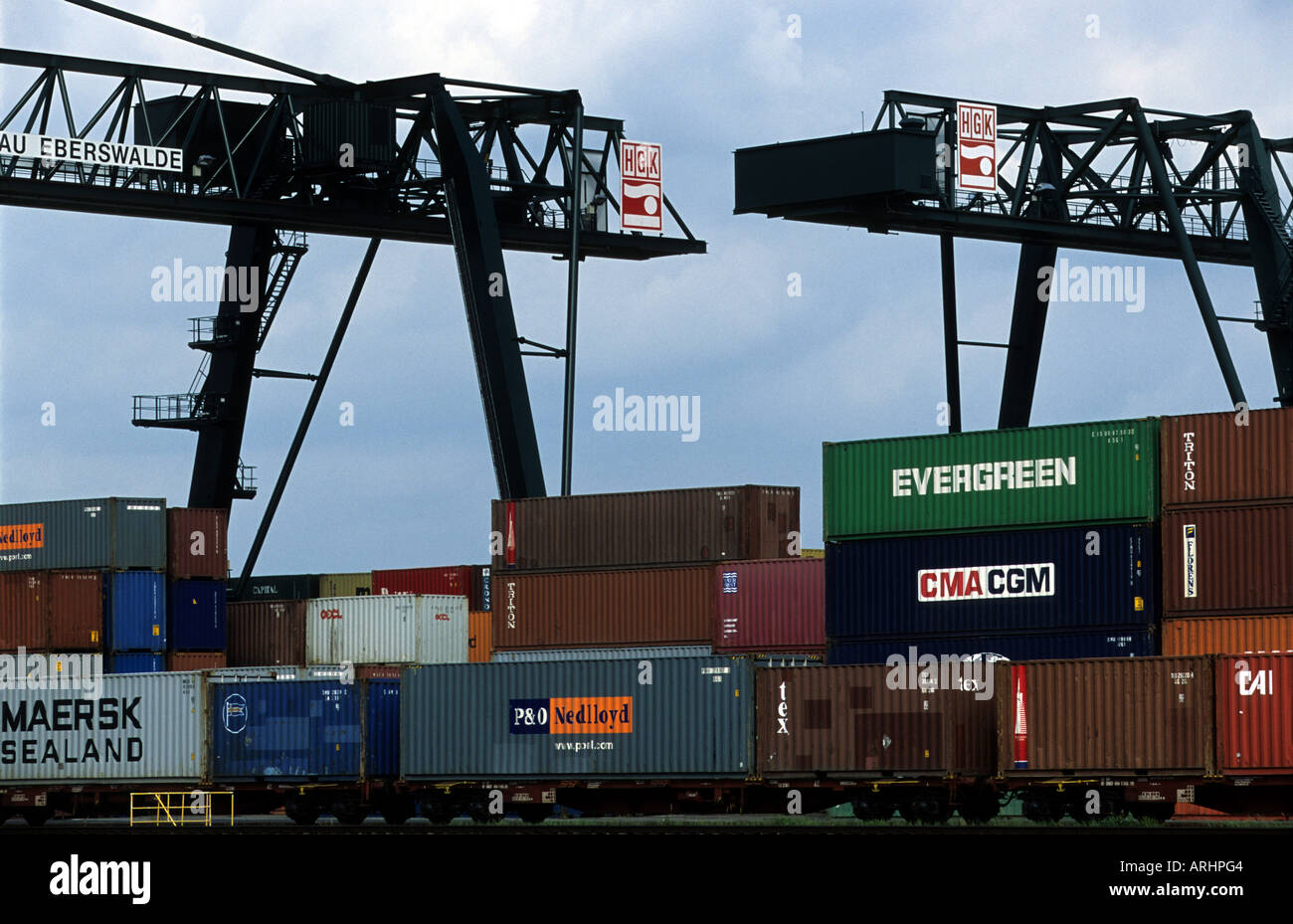 Rail Freight Container-terminal, Deutschland. Stockfoto