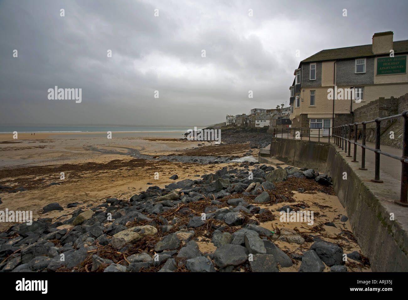 St. Ives, Cornwall im Winter. Stockfoto