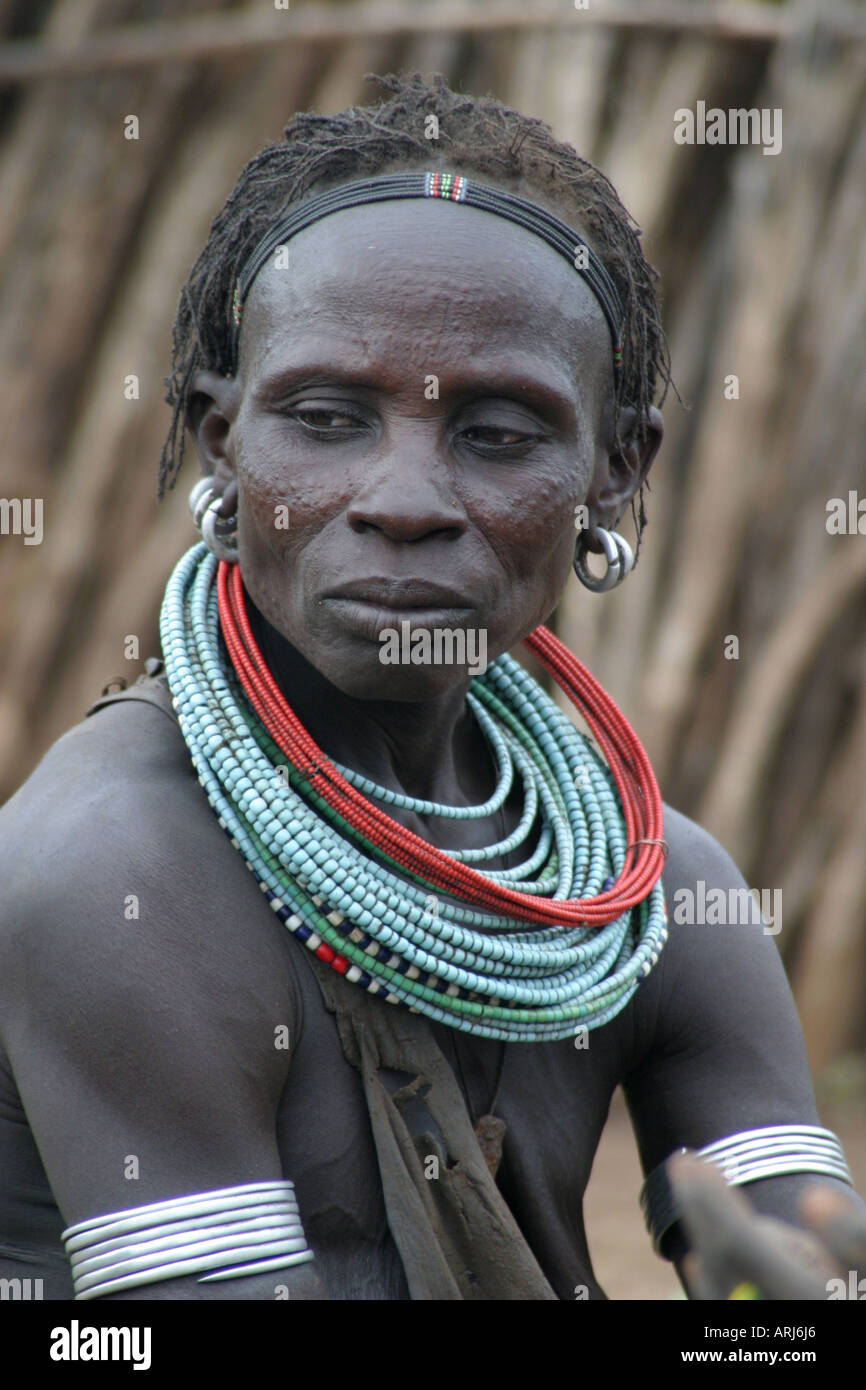 Toposa Frau, Porträt, Sudan Stockfoto