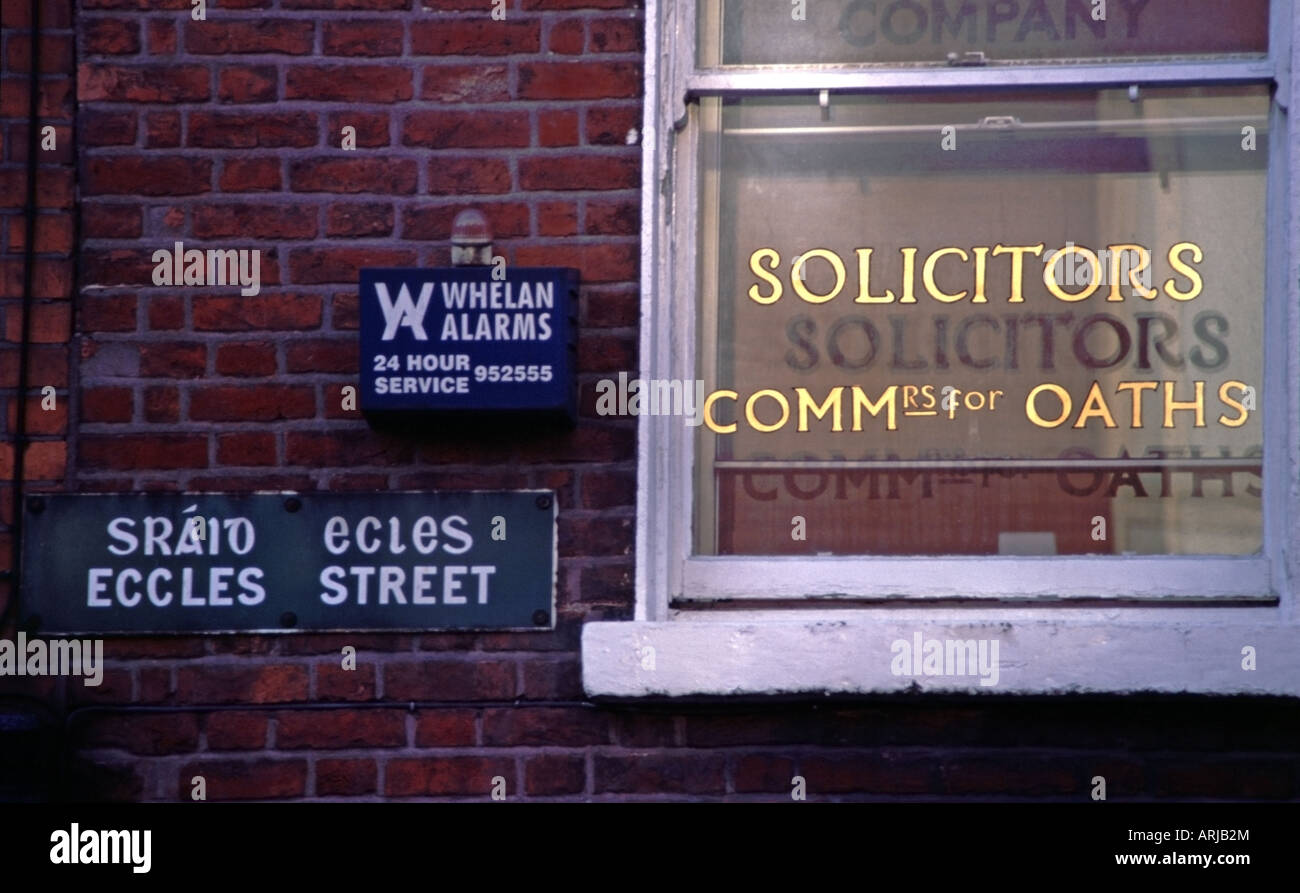 September 2007 lebten Dublin Irland Eccles Street wo James Joyce Charakter Leopold Bloom in den Roman Ulysses Stockfoto