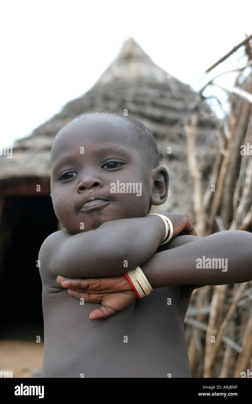 Toposa Mädchen, Porträt, Sudan Stockfoto