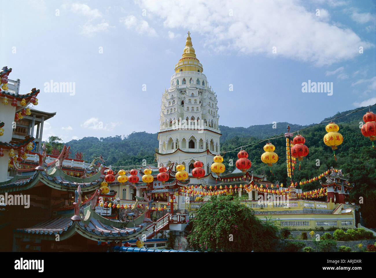 Verbot von Po-Tha-Pagode (Zehntausend Buddhas), Kek Lok Si Temple, Penang, Malaysia, Asien Stockfoto