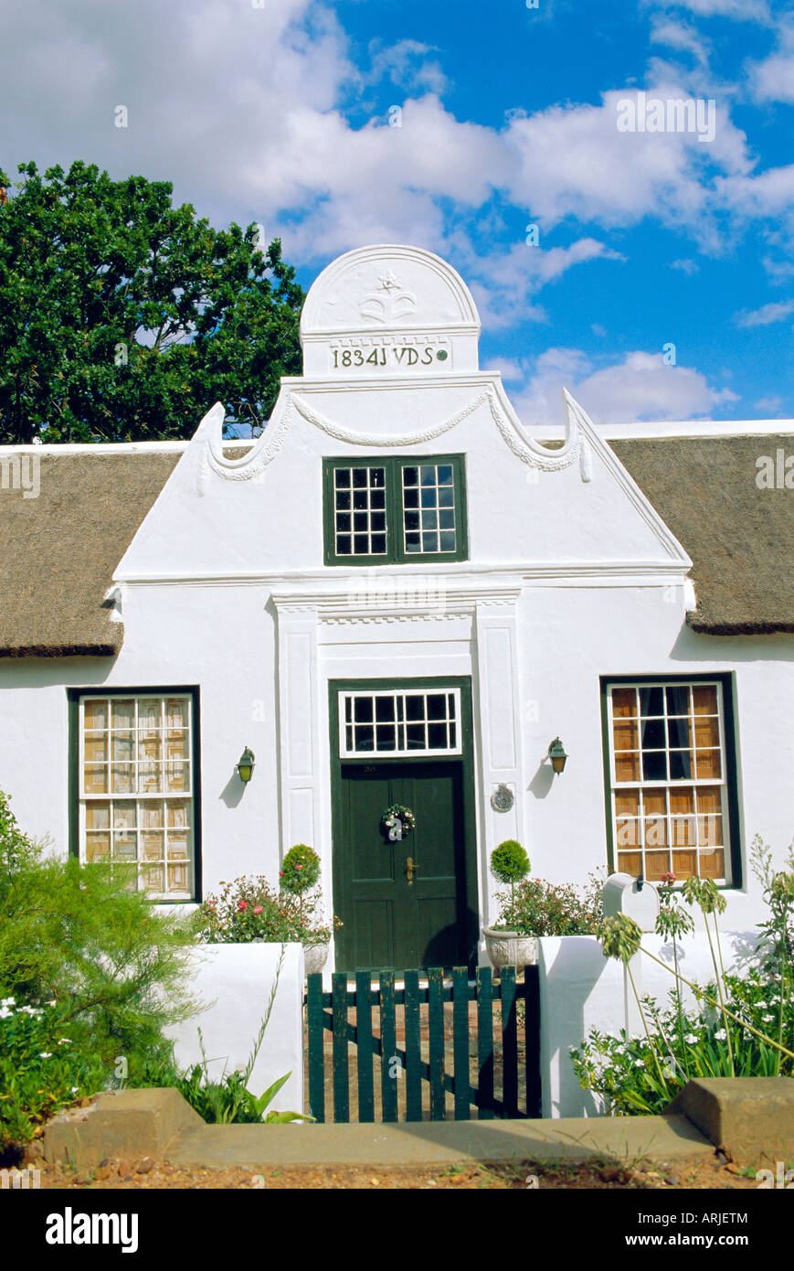 Cape niederländischen Architektur, Anfang 19. Jh. Stellenbosch, Südafrika Stockfoto