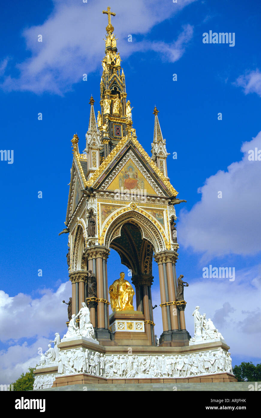 Das Albert Memorial, Kensington Gardens, London, England, Vereinigtes Königreich Stockfoto