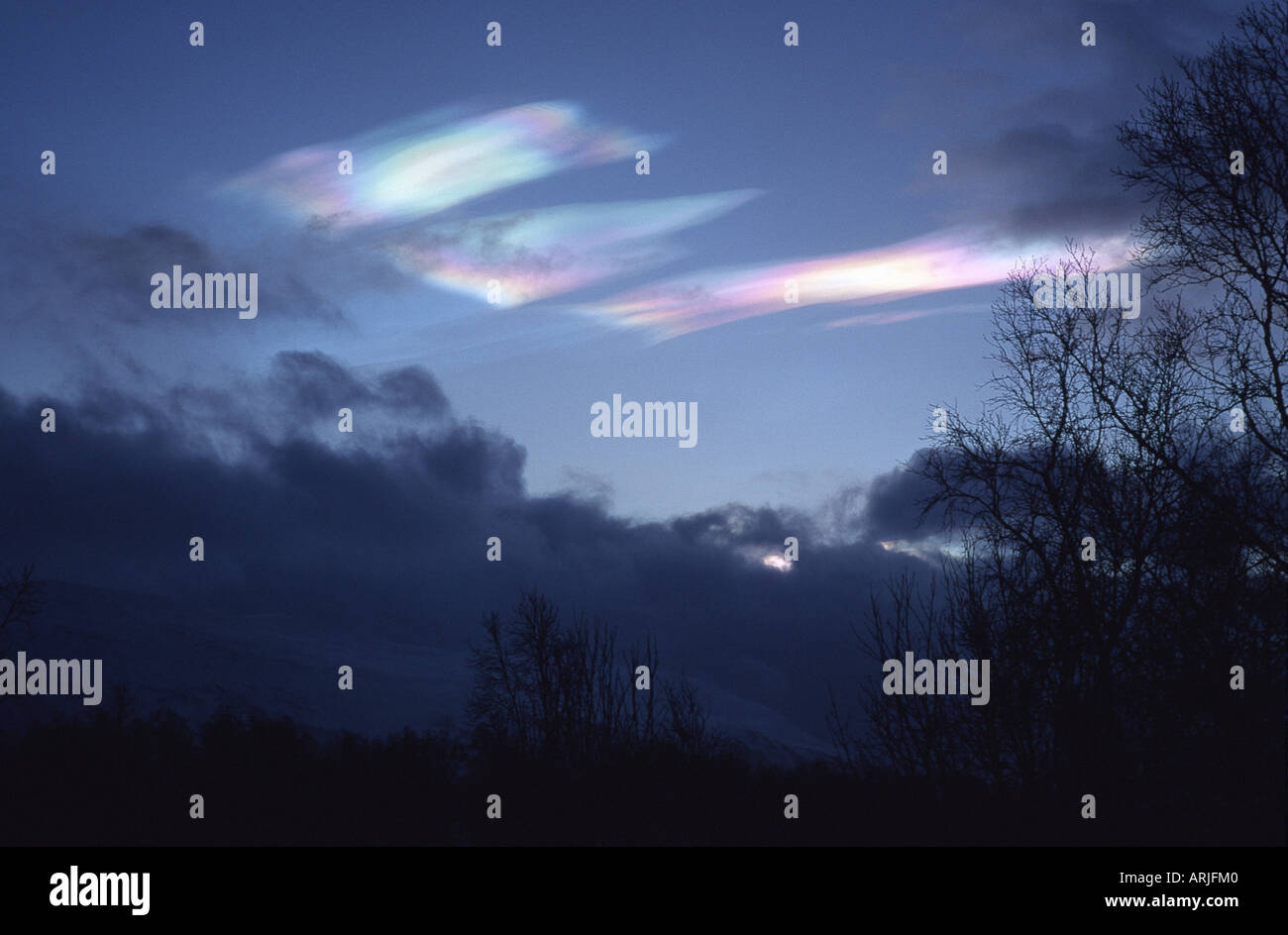 schillernde Wolken, Norwegen Stockfoto