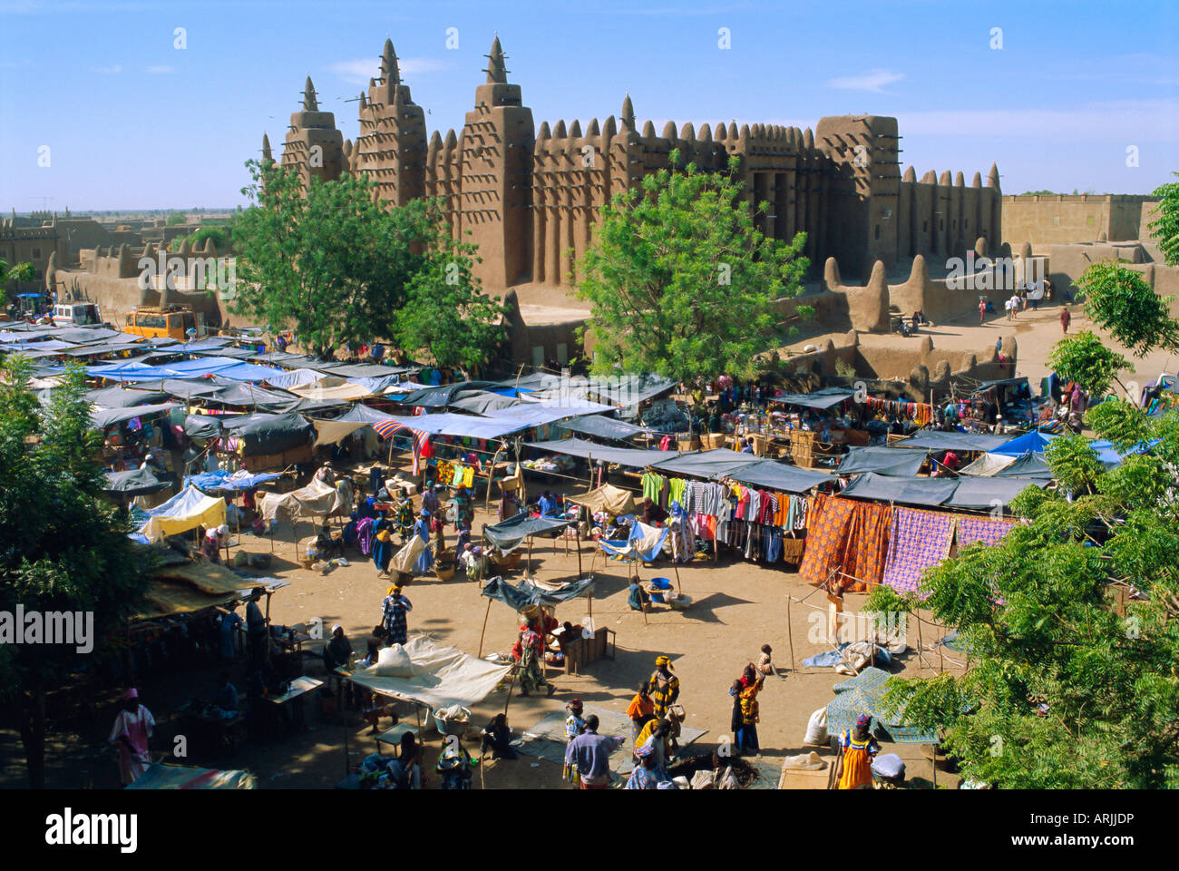 Montag Markt vor der großen Moschee, Djenne, Mali, Afrika Stockfoto