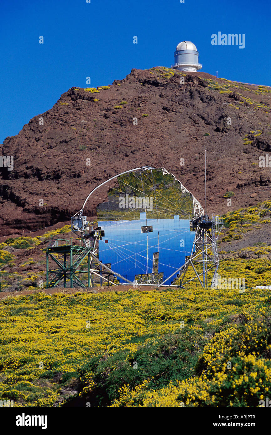 Astrophysikalische Observatorium, das wichtigste in Europa, befindet sich in der Nähe von Roque de Los Muchachos, La Palma, Kanarische Inseln, Spanien Stockfoto