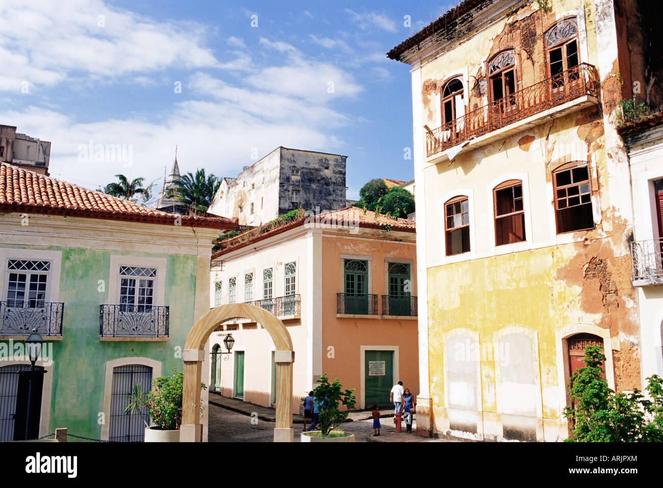 Alten kolonialen Häuser, Sao Luis, UNESCO-Weltkulturerbe, Maranhao, Brasilien, Südamerika Stockfoto