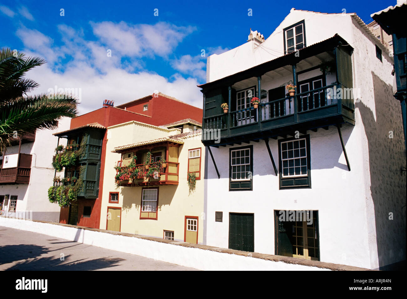 Casa de Los Balcones, typisch kanarischen Häuser mit Balkonen), Santa Cruz De La Palma, La Palma, Kanarische Inseln, Spanien, Atlantik Stockfoto