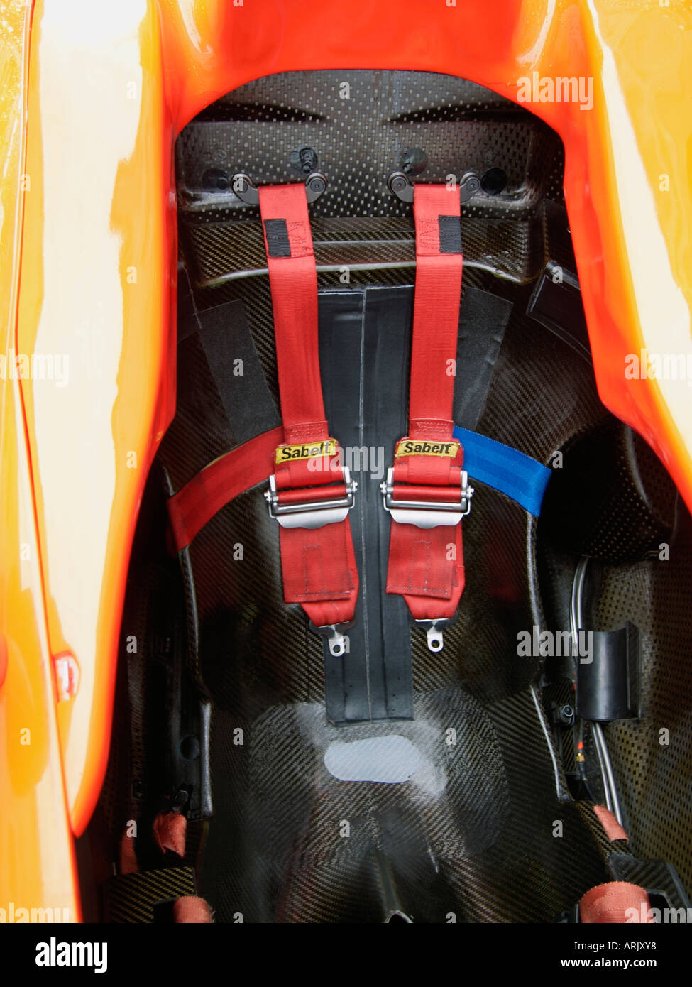 Kohlefaser-Custom Sitz innen Formel 1 Rennwagen Stockfoto