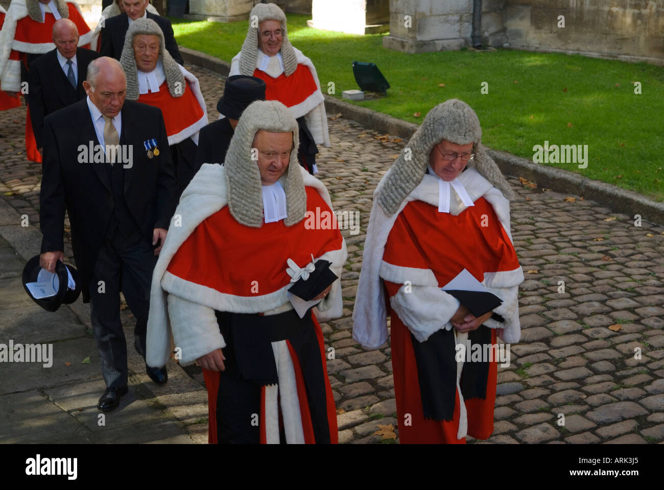 High Court Richter in voller zeremonieller Kleidung nehmen an dem Lord Chancellors Breakfast Teil, das den Beginn des neuen juristischen Jahres der 2006 2000er Jahre in England Großbritannien darstellt Stockfoto