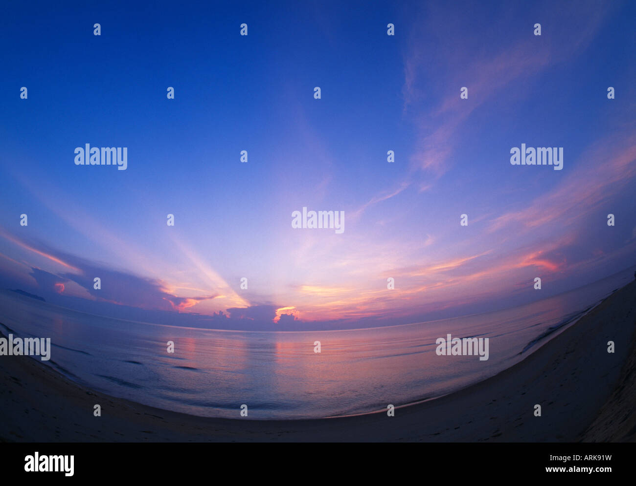 Sonnenuntergang-Szene, Malaysia Stockfoto