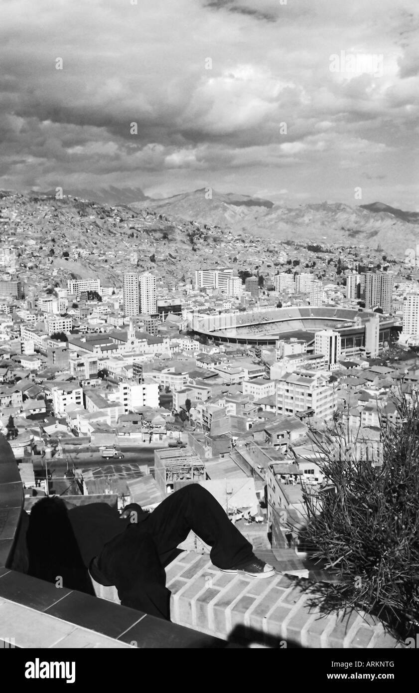 Blick über La Paz, die Hauptstadt von Bolivien, Südamerika Stockfoto