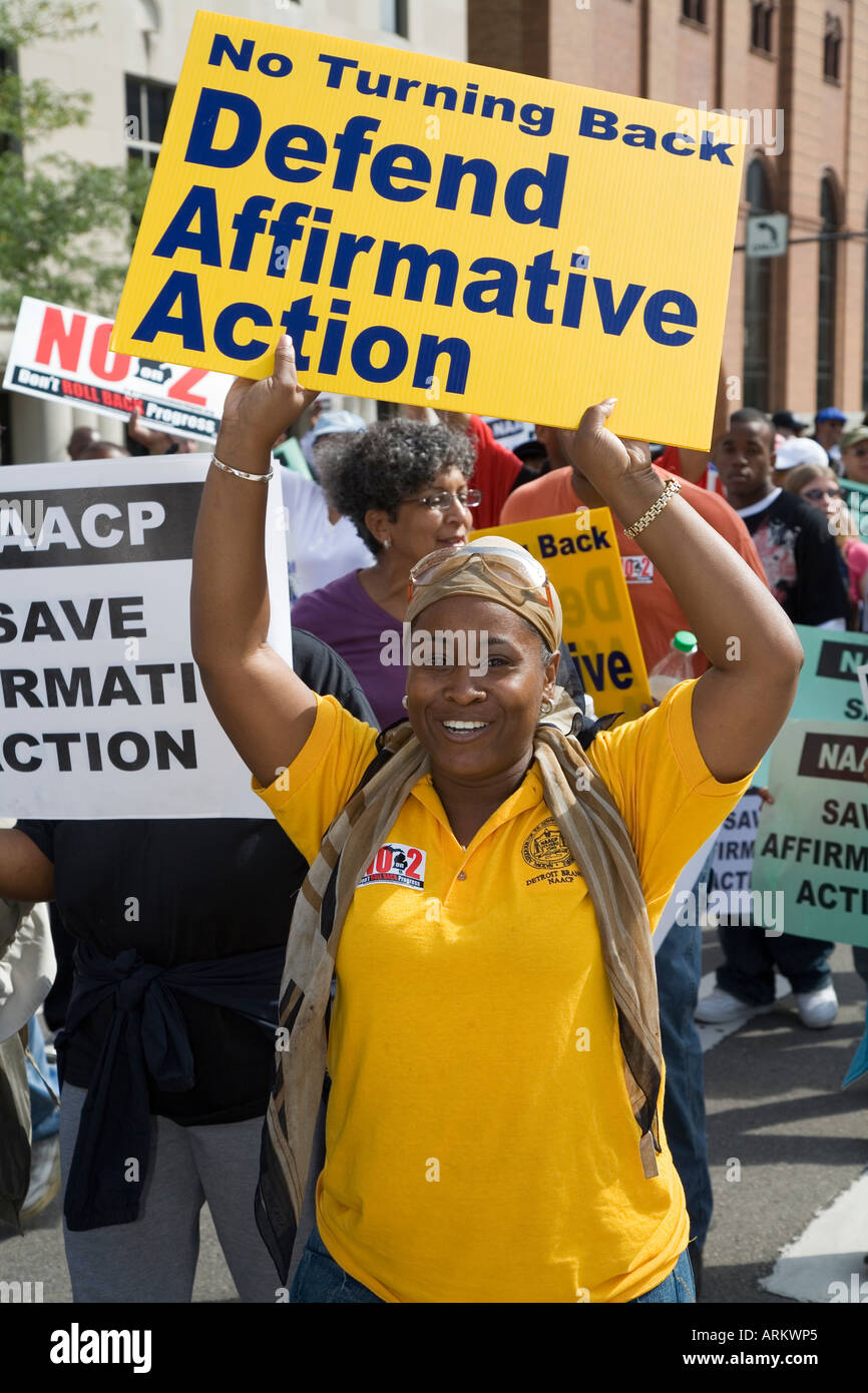 Kundgebung gegen Affirmative Action Verbot in Michigan Stockfoto