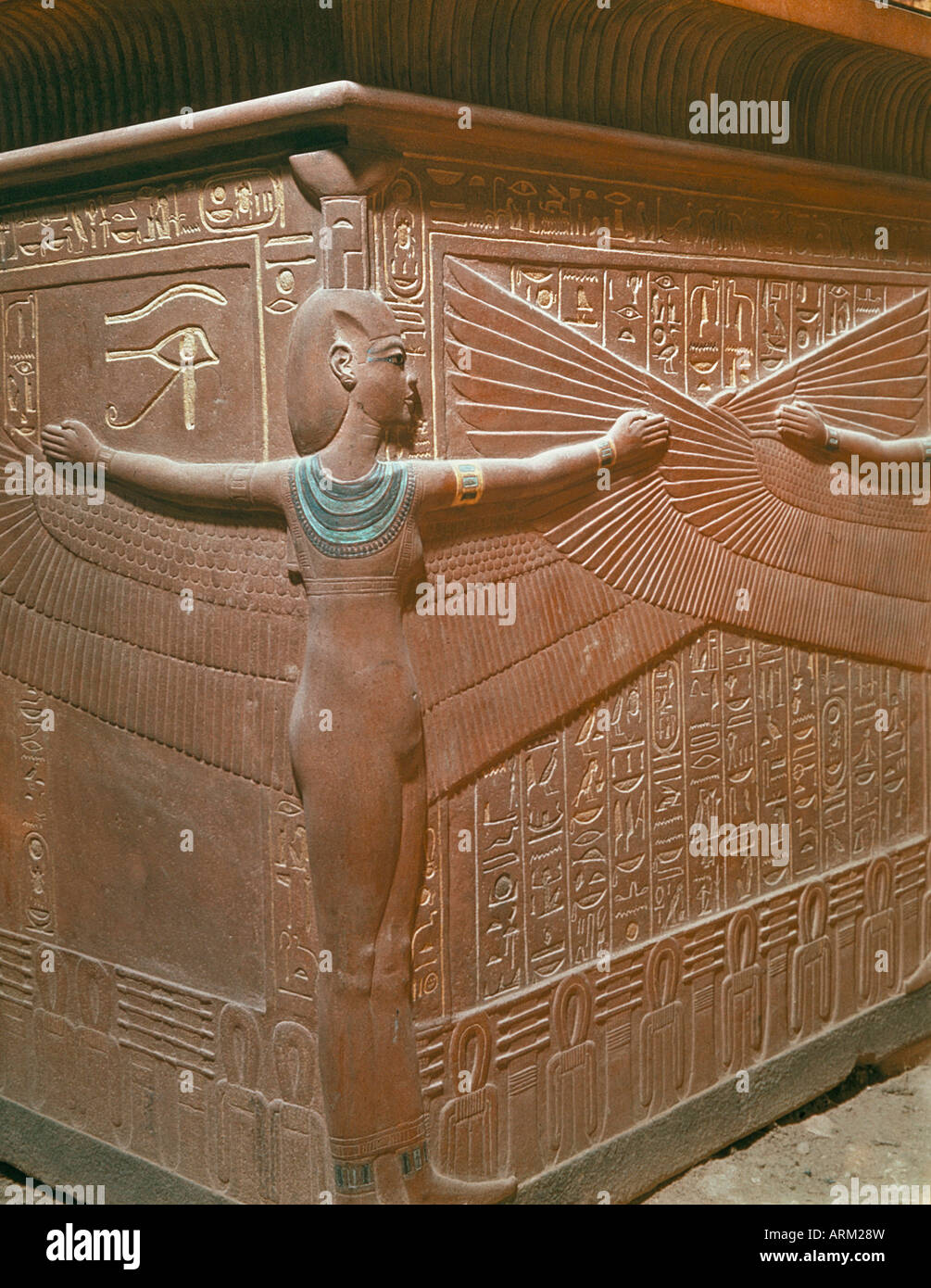 Sarkophag aus dem Grab des Tutanchamun im Tal der Könige, Theben, Ägypten, Nordafrika, Afrika entdeckt Stockfoto