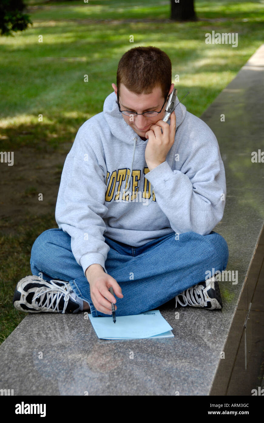 Studentische Aktivitäten auf dem Campus der University of Notre Dame in South Bend, Indiana IN Stockfoto
