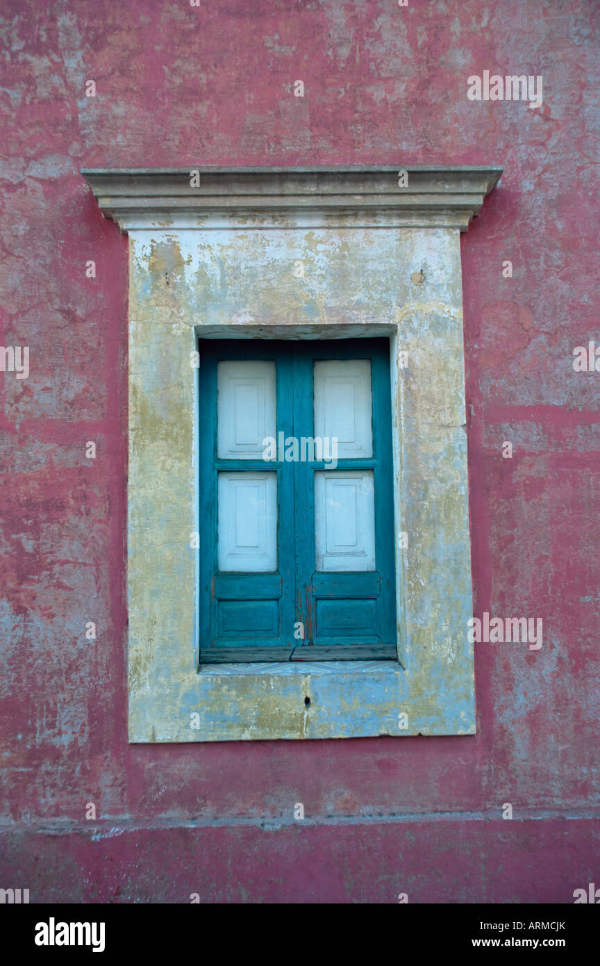 Fensterdetail, Insel Stromboli, Äolischen Inseln (Äolischen Inseln) (Liparischen Inseln), Italien, Europa Stockfoto