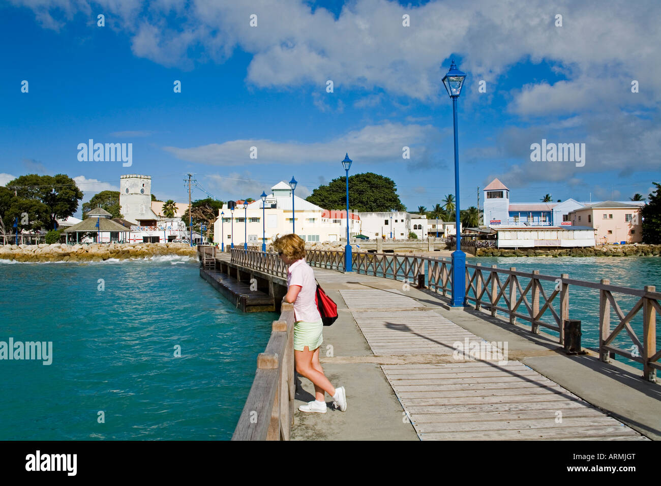 Speightstown Pier, St.-Petri Gemeinde, Barbados, West Indies, Karibik, Mittelamerika Stockfoto