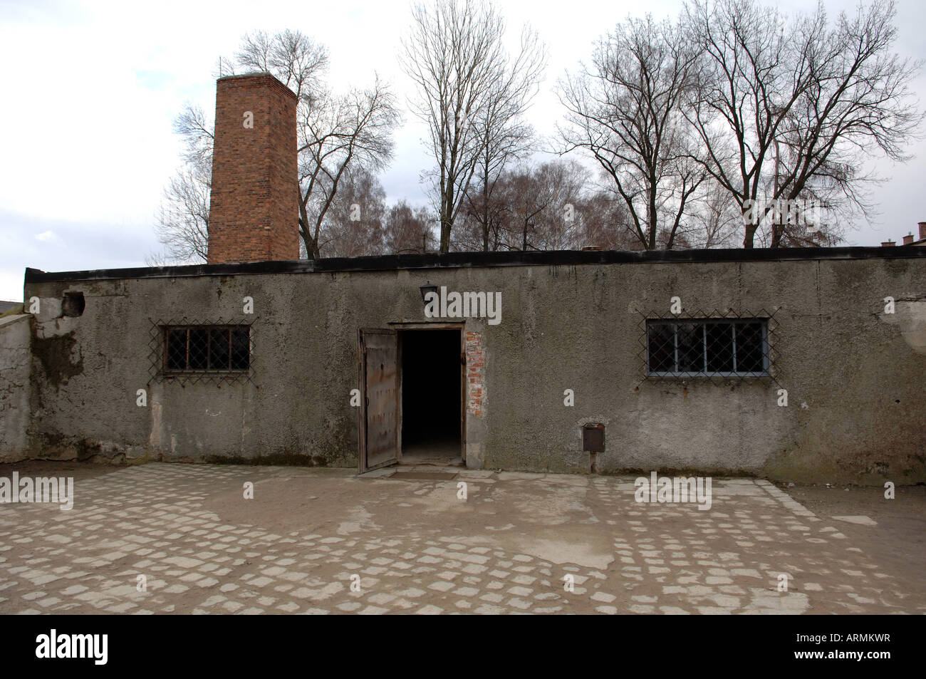 Gaskammer und Krematorium Auschwitz 1 KZ Stockfoto