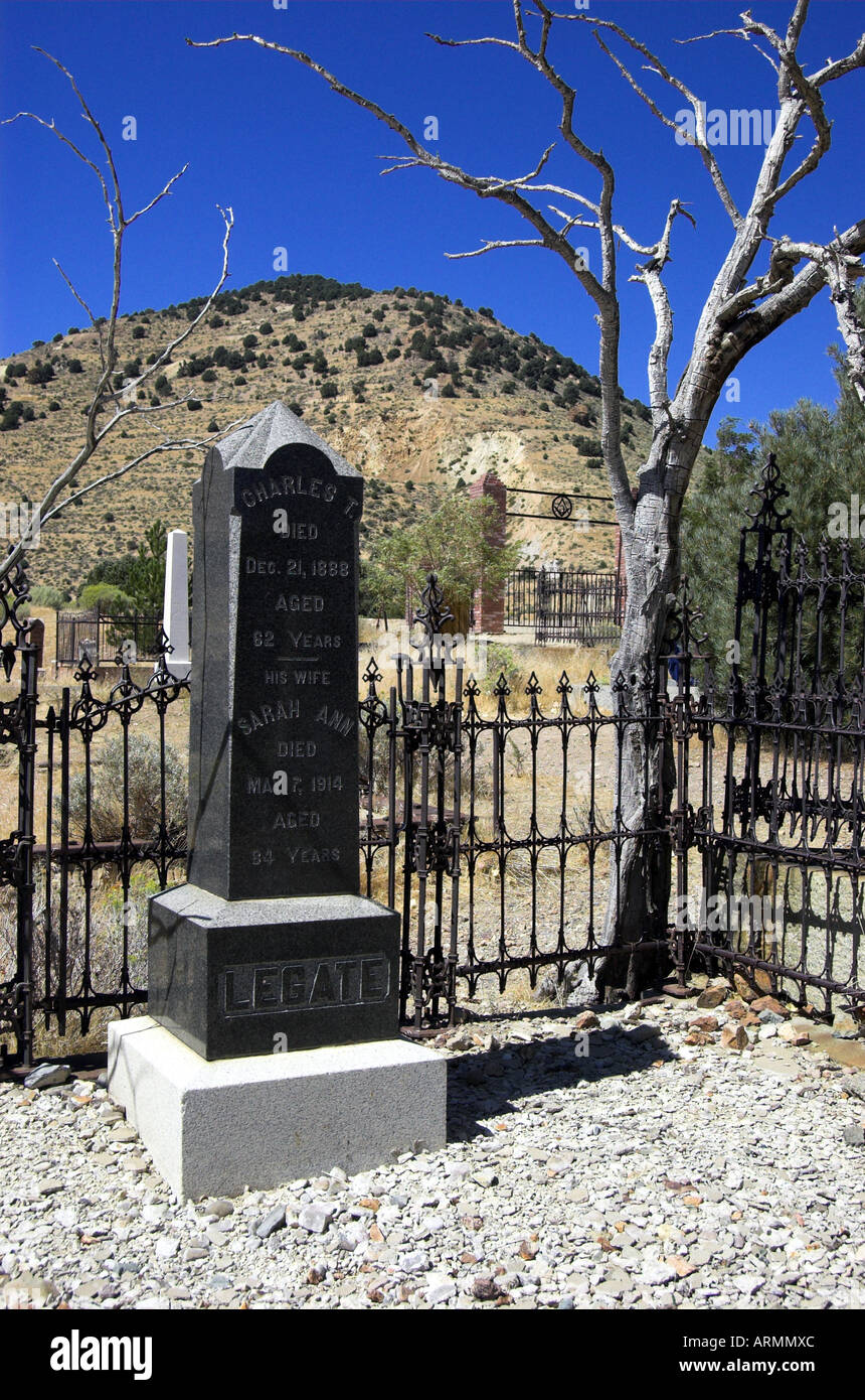 Friedhof der berühmten Goldgräberstadt Virginia City Nevada USA Stockfoto