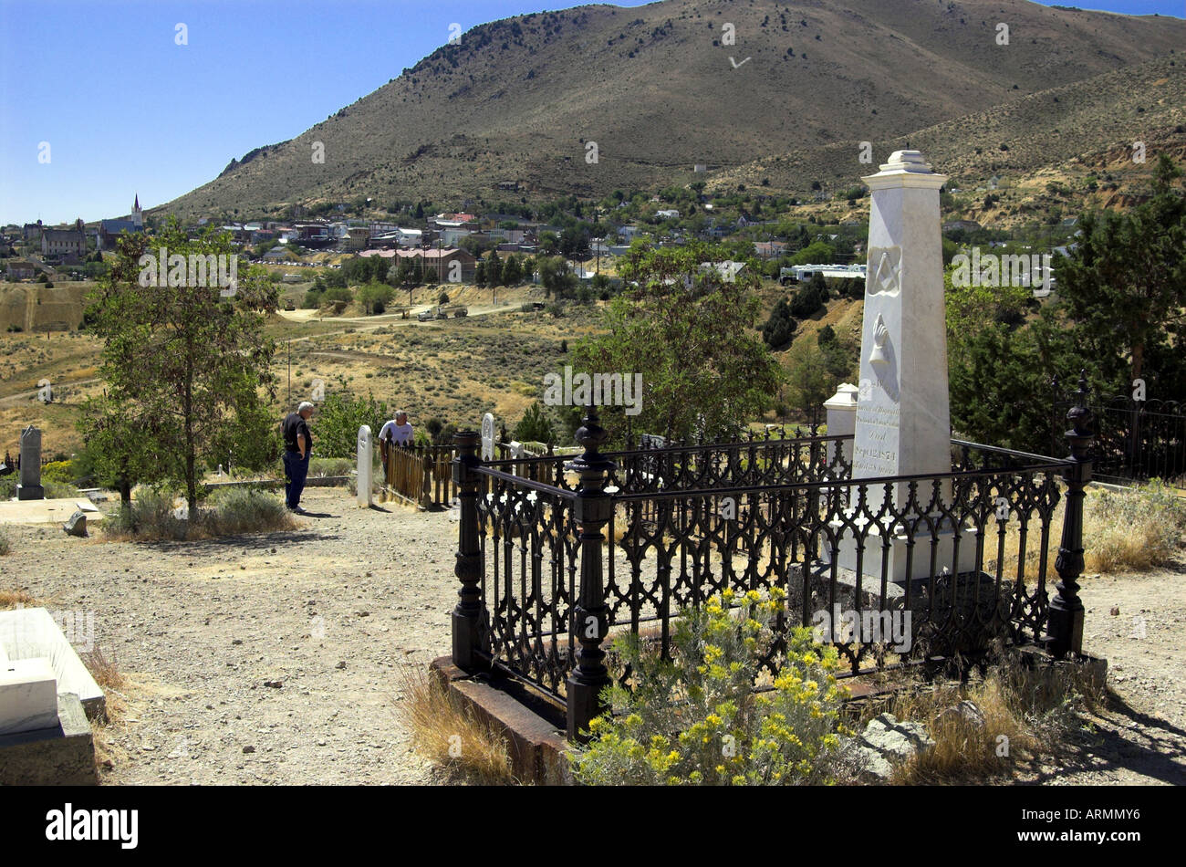 Friedhof der berühmten Goldgräberstadt Virginia City Nevada USA Stockfoto