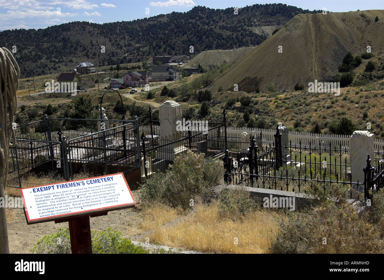 Freiwillige Feuerwehr Friedhof, Virginia City Nevada USA Stockfoto