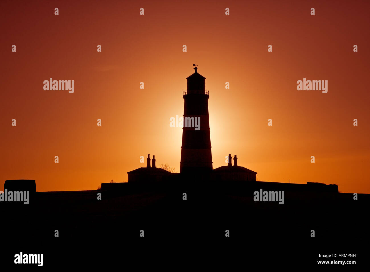 Licht Haus Happisburgh Dorf Norfolk UK Winter Stockfoto