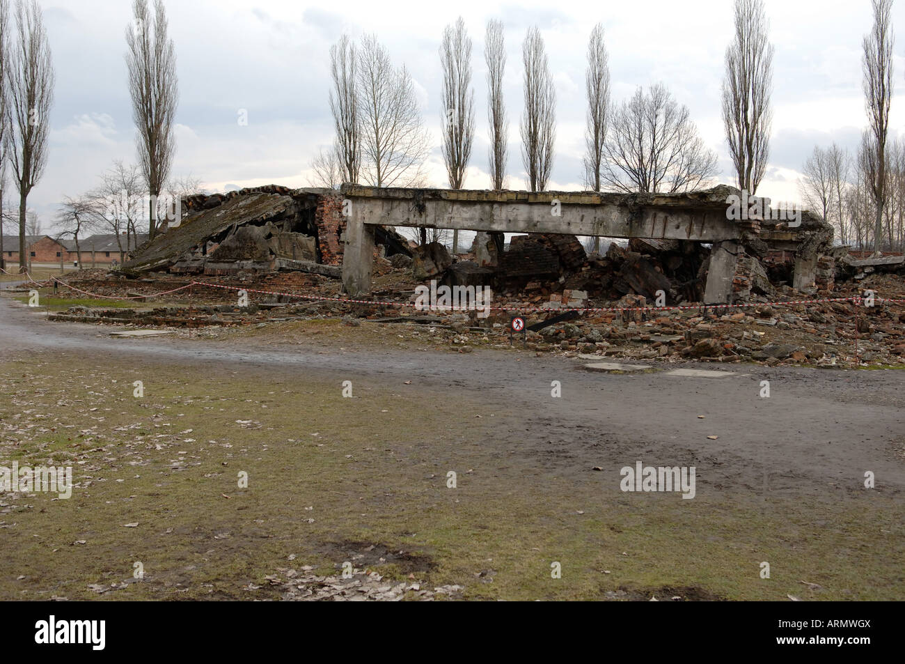 Reste des Krematoriums und Gaskammer Auschwitz Birkenhau Stockfoto