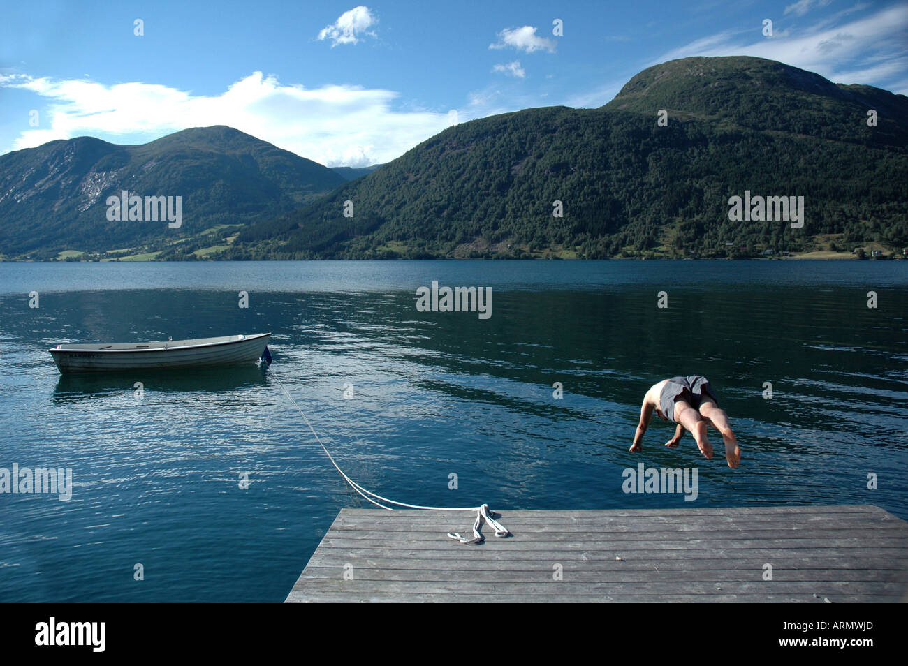 Er den Sprung Stockfoto