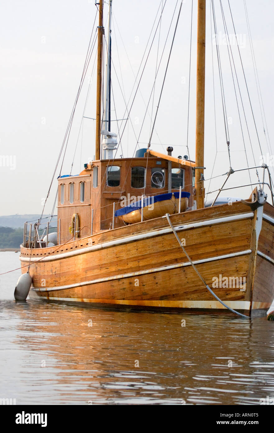 Eine alte Oldtimer Holzboot. Stockfoto