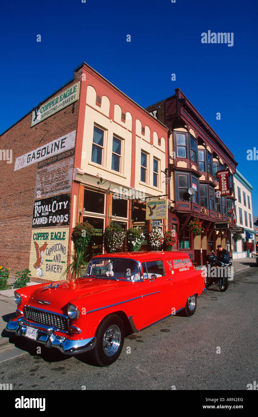 Klassischen Chevrolet im Coffee Shop, Greenwood, British Columbia, Kanada. Stockfoto