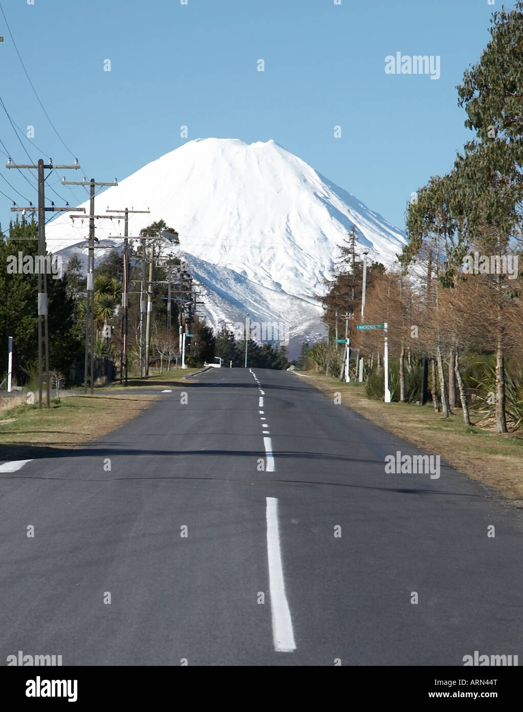 Weg zum Mount Ngauruhoe im Tongariro-Nationalpark Stockfoto