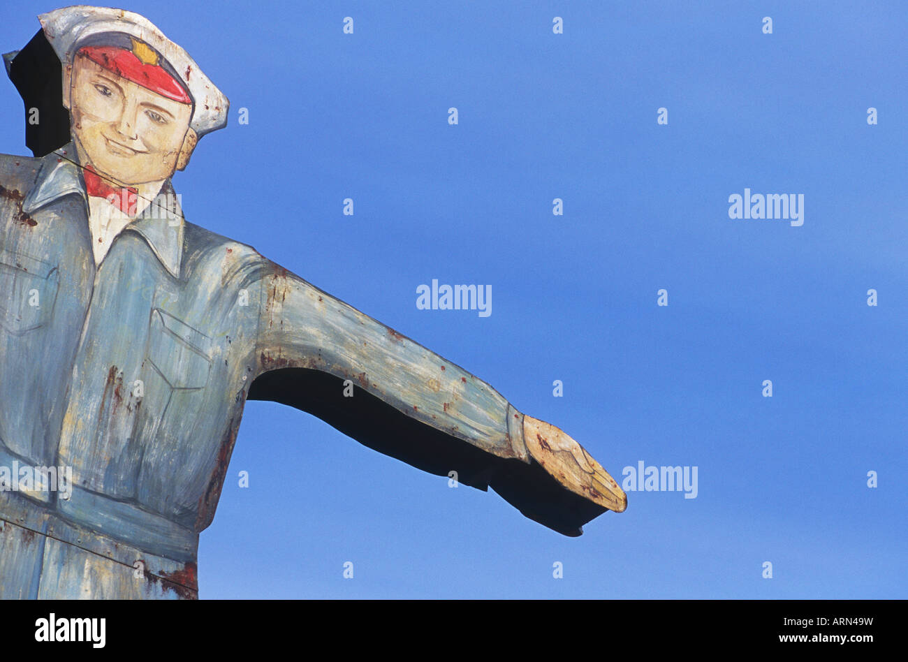 Alte Gas Staion Schild am Lillooet, British Columbia, Kanada. Stockfoto