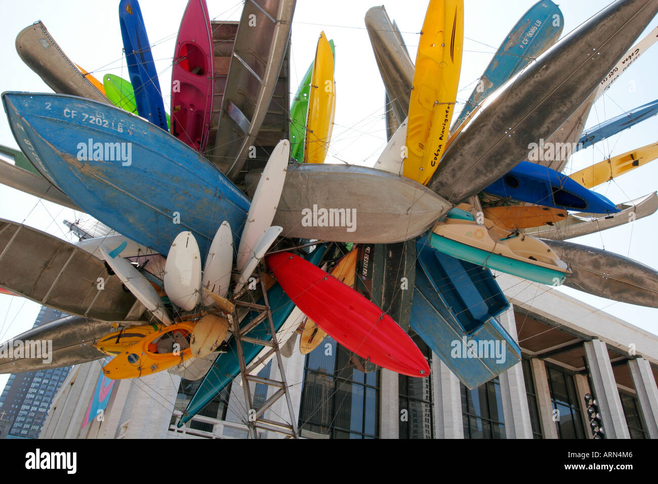 Boot-Skulptur im Lincoln Center in New York Stockfoto