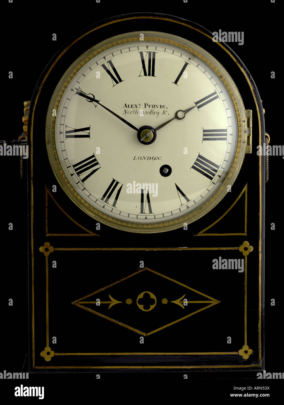 Bracket Clock von Purvis, Detail. Um 1800 Stockfoto