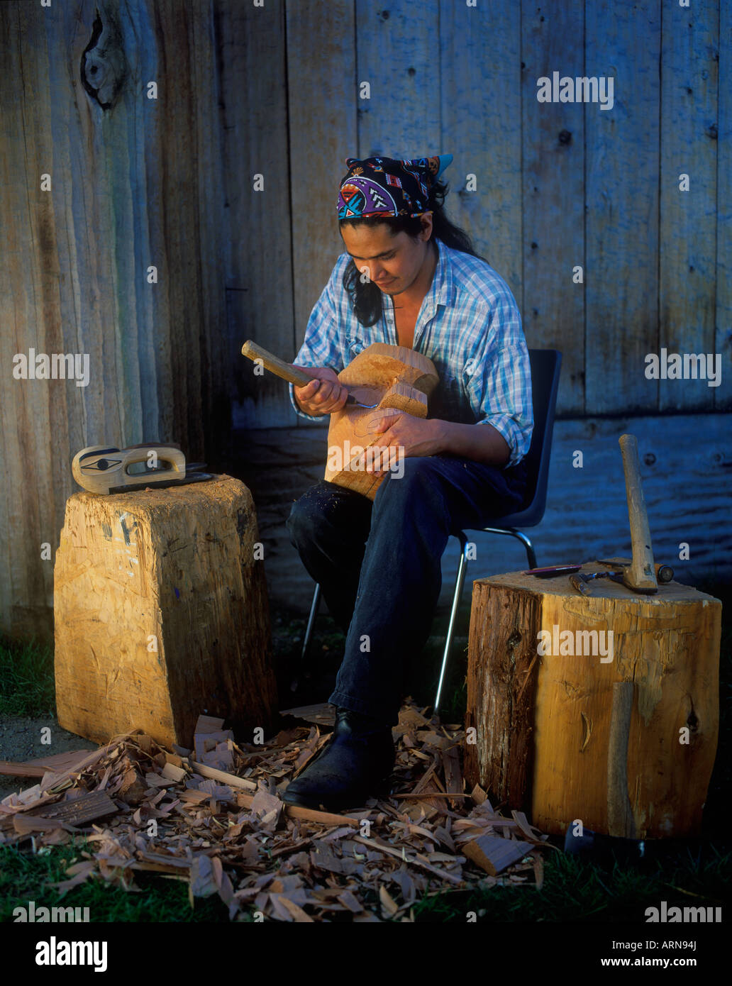 Carver Nick Howard, Royal British Columbia Museum in Victoria, Vancouver Island, British Columbia, Kanada. Stockfoto