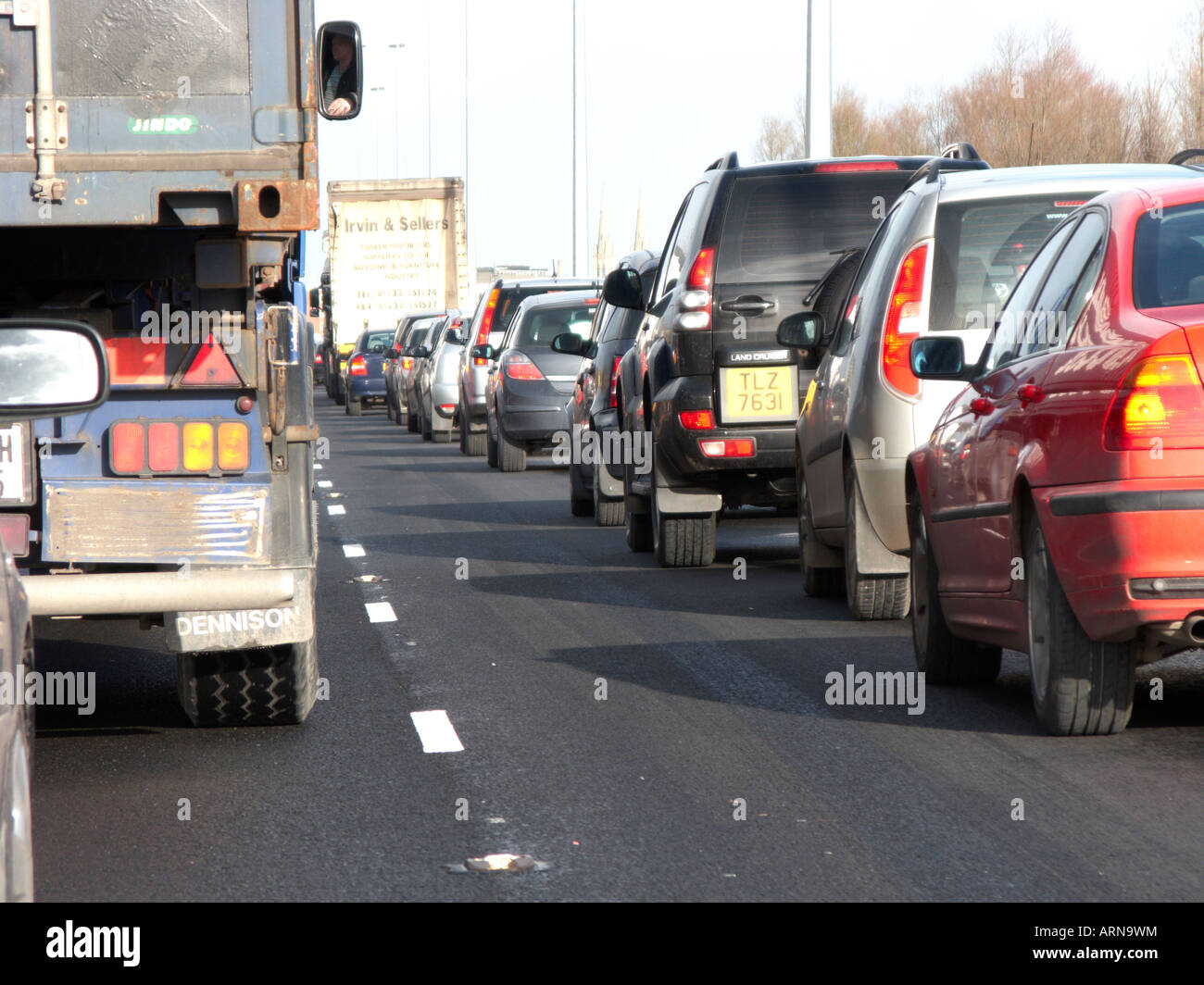 Stau auf der Autobahn in Belfast Nordirland Vereinigtes Königreich Stockfoto